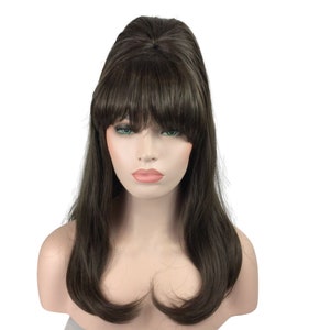1960's LONG BEEHIVE Style Premium Theatrical Halloween Costume Wig by Funtasy Wigs - BROWN