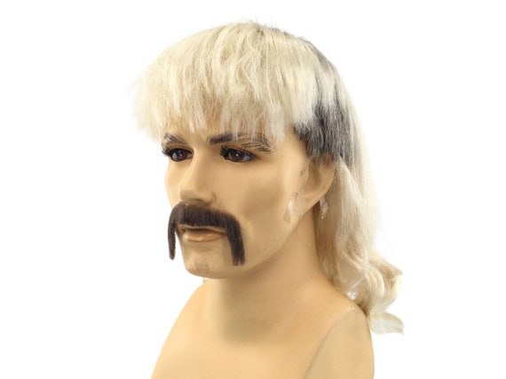 NEW! Exotic Joe  Inspired Theatrical Character Halloween Costume Wig & Mustache Set