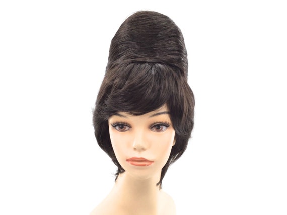 1950's Classic Round BEEHIVE Theatrical Costume Wig by Funtasy Wigs - Dark Brown