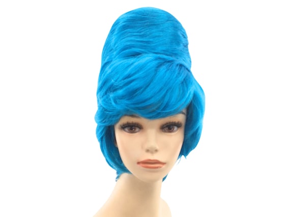 1950's Classic Round BEEHIVE Theatrical Costume Wig by Funtasy Wigs - LSBH Blue