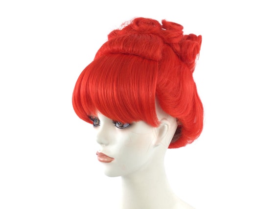 Red Curly Updo Theatrical Halloween Costume Wig - Miss Argentina