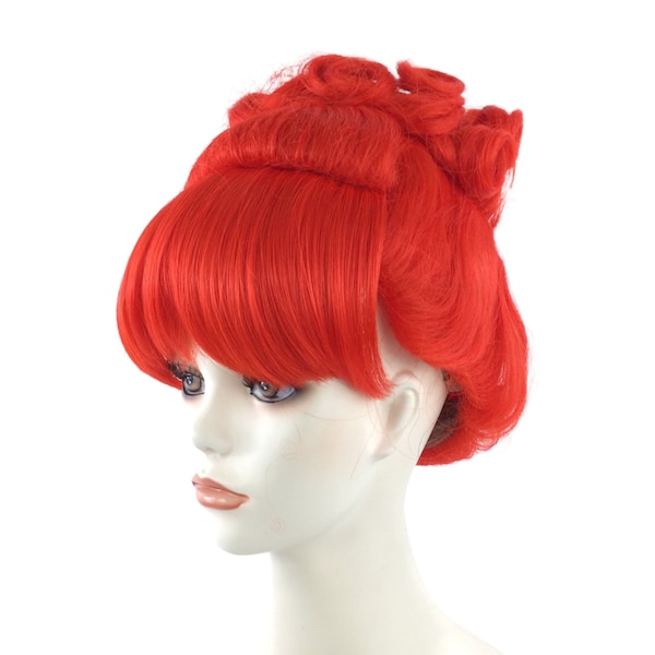 Red Curly Updo Theatrical Halloween Costume Wig - Miss Argentina