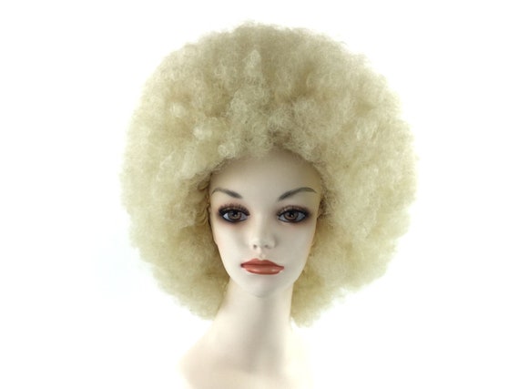 NEW! 1970's PREMIUM AFRO Halloween Natural Theatrical Wig - Blond