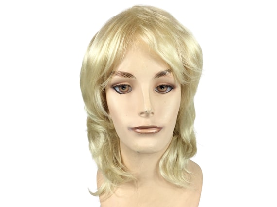 1970's SHAGGY Men's Style DELUXE Theatrical Costume Cosplay Blond Wig -Johnny 613