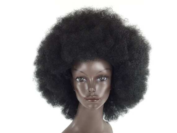 NEW! 1970's PREMIUM AFRO Halloween Costume Theatrical Wig - Black