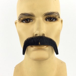 Theatrical Quality Synthetic Hair Premium Full Mustache - Black
