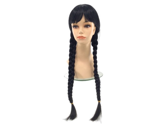 NEW! Goth Girl Character Theatrical Cosplay Halloween Costume Braided Black Wig