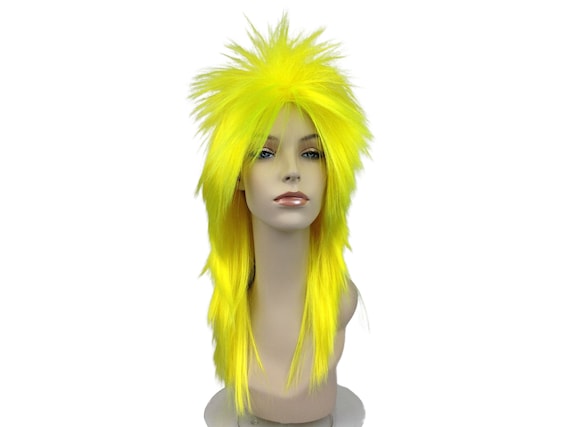1980's PUNK ROCK Theatrical Halloween Costume Wig by Funtasy Wigs - Yellow