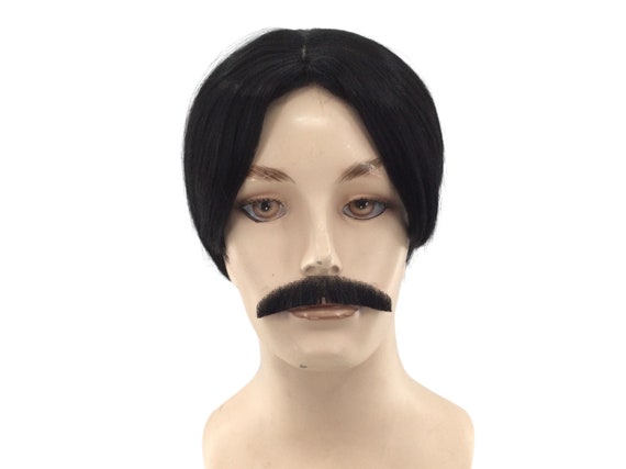 Kooky Family Character Theatrical Costume Wig & Mustache Set by Funtasy Wigs - DWT1/GM151 Black