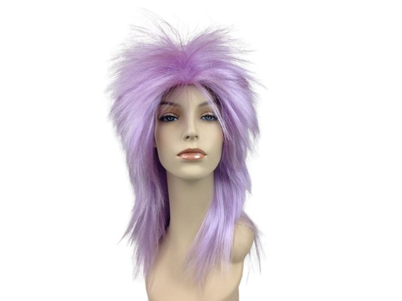 1980's PUNK ROCK Theatrical Halloween Costume Wig by Funtasy Wigs - Purple