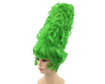 Dark Green Straight Beehive Costume Wig Retro Groovy 60s  display picture 2