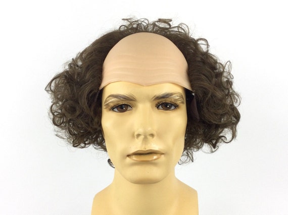 LARRY Theatrical Costume Bald Cap Brown Wig by Funtasy Wigs