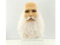 Premium Theatrical Quality SANTA CLAUS Mustache & Curly Beard Set - Lace-Back Natural White SB1/EM134