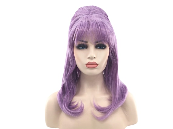 1960's Classic Long BEEHIVE Wig - Theatrical Costume Wig by Funtasy Wigs - Purple