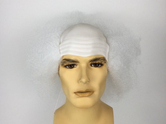 NEW! Scary Guy Inspired White BALD Cap Deluxe Theatrical Costume Wig - BOM White