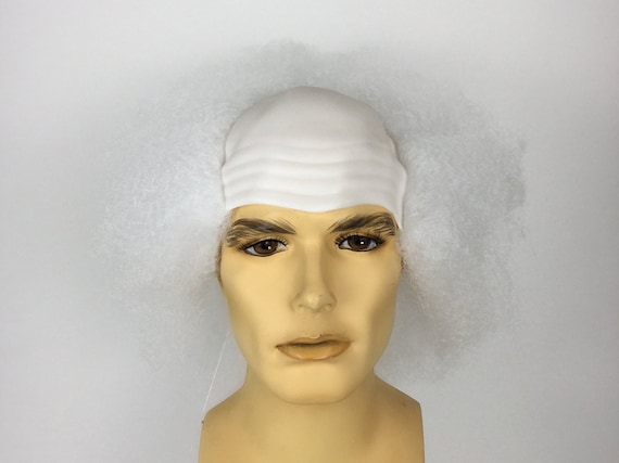 NEW! Scary Guy Inspired White BALD Cap Deluxe Theatrical Costume Wig - BOM White