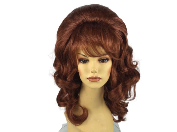 1980's Housewife PREMIUM Wavy Beehive Theatrical Wig Red Auburn by Funtasy Wigs