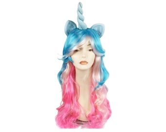 UNICORN COSPLAY Character Anime Halloween Costume Wig by Funtasy Wigs