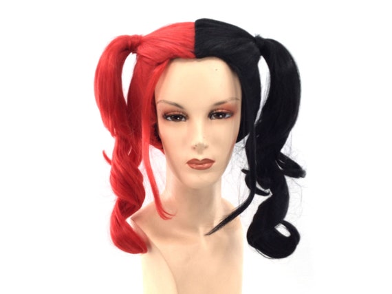 She Villian PREMIUM Halloween Costume/Anime/Cosplay Harley Wig Red & Black
