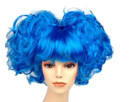 RAVE Anime Cosplay Pom-Pom Premium Costume Wig by Funtasy Wigs - Blue