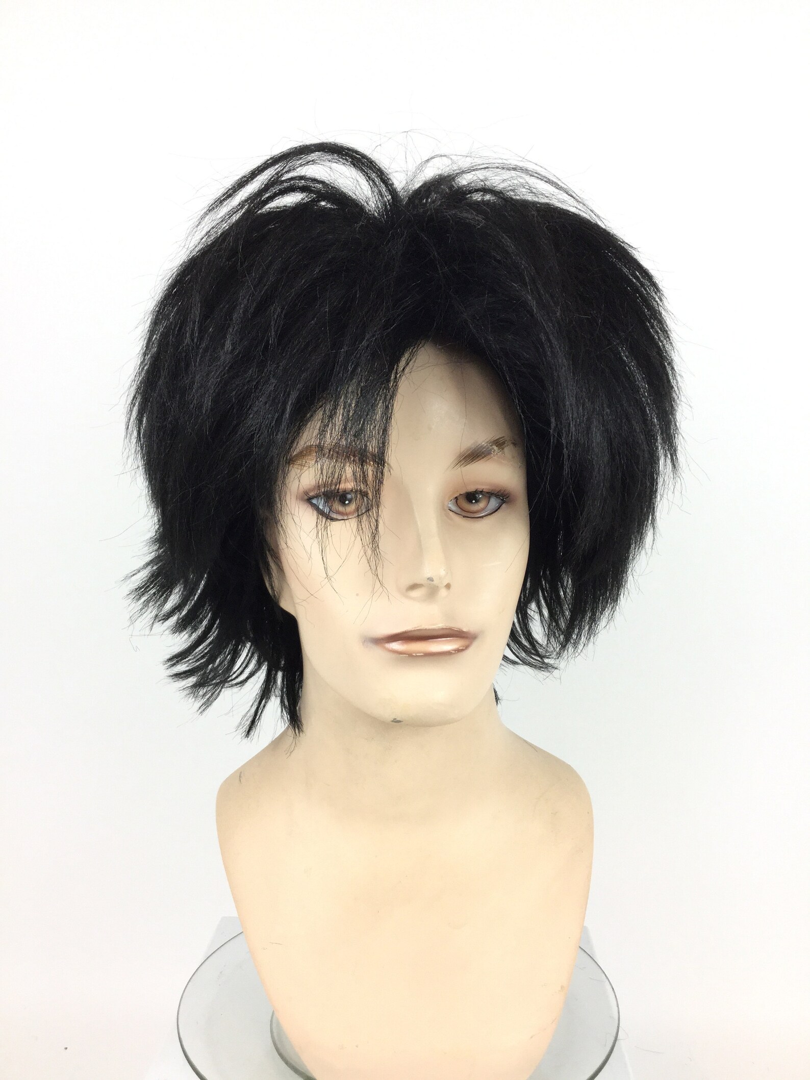 Mens Deluxe Quality Theatrical Halloween Costume Black Wig by Etsy