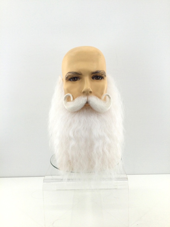 NEW! Theatrical Quality Santa Claus Premium Lace-Back Mustache & Long Beard Set - 1001
