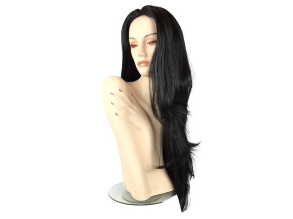 MORTICIA Character PREMIUM Long Layered Wig Theatrical Wig - LINDAXXL 1