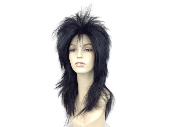 1980's PUNK ROCK Theatrical Halloween Costume Wig by Funtasy Wigs - Black