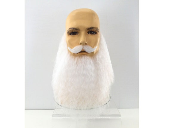 NEW! Theatrical Quality Santa Claus Premium Lace-Back Mustache & Long Beard Set - SB 2 / EM-14 #60