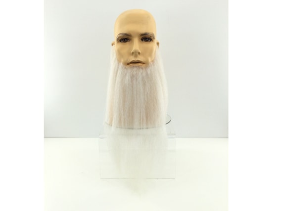 NEW! Theatrical Quality Lace Back Premium Full Long Beard - Silver White 60