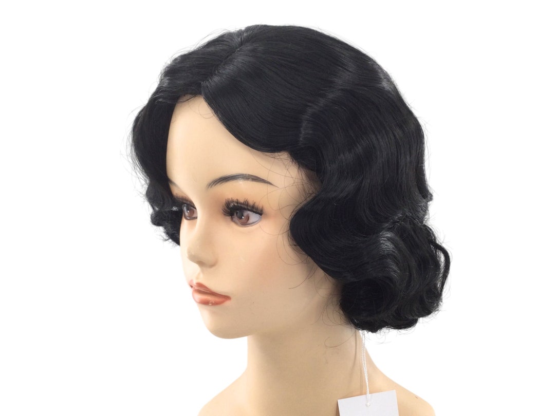 1920'S FINGERWAVE FLAPPER Theatrical Costume Premium Wig - Zelda Black ...