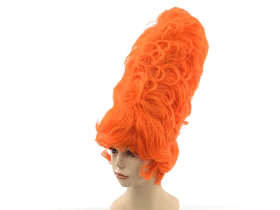 1950's HighTop BEEHIVE Theatrical Halloween Costume Cosplay Anime Wig - Orange