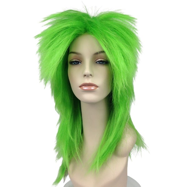 1980's PUNK ROCK Theatrical Halloween Costume Wig by Funtasy Wigs - Green