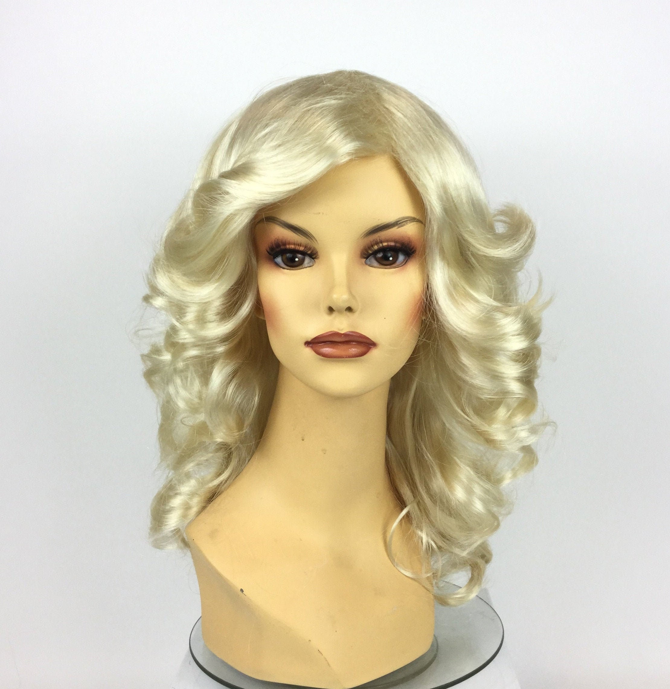 70s Flick Wig Blonde Farrah Fawcett Charlie's Angels Fancy Dress Mens Retro Wigs 