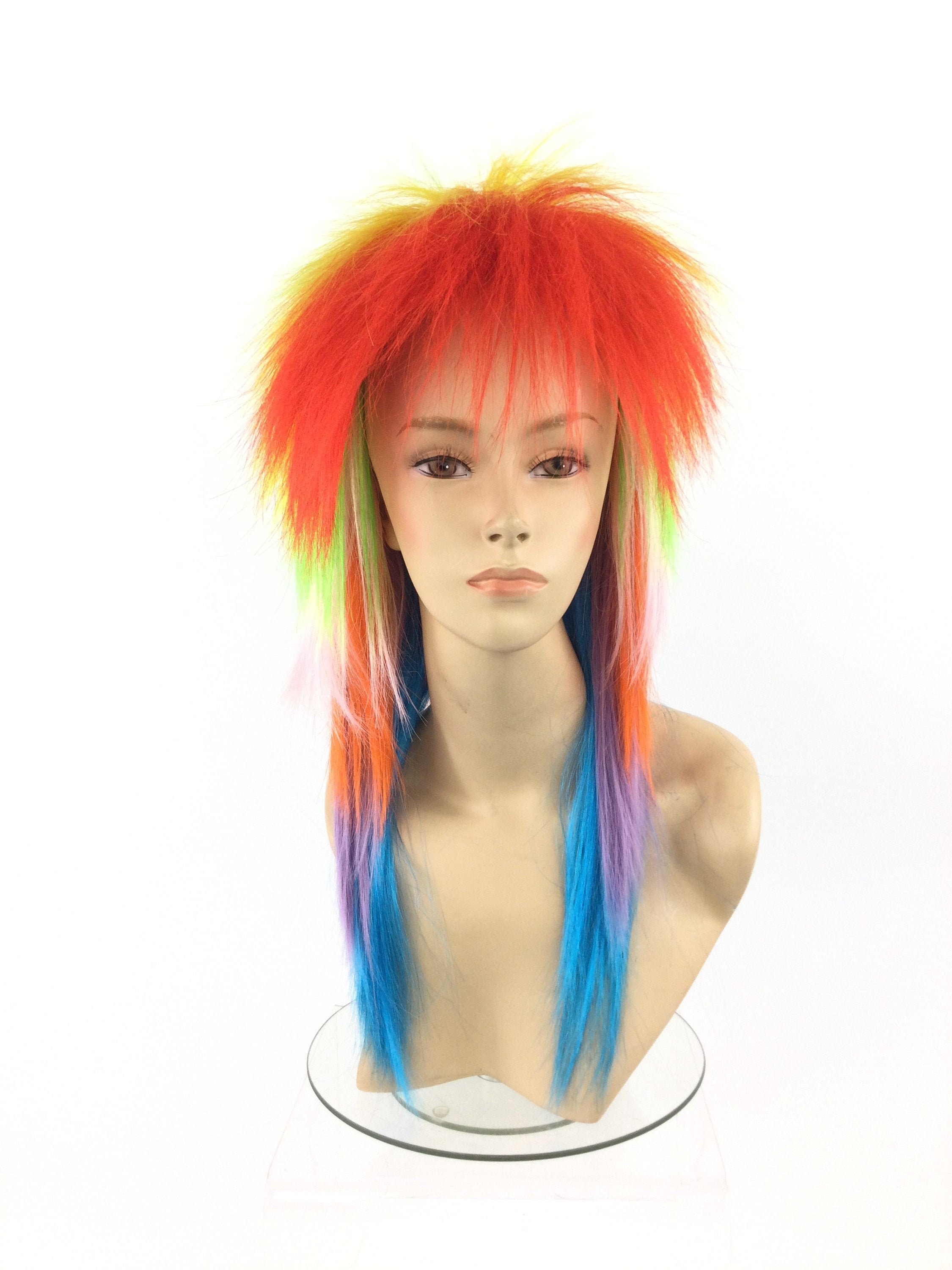 80s Rainbow Punk Wig Adult Costume Accessory
