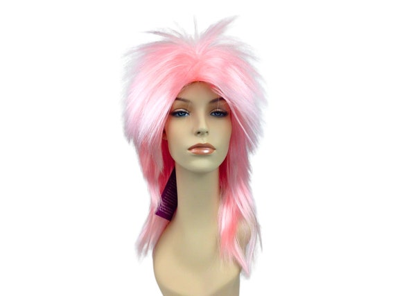 1980's PUNK ROCK Theatrical Halloween Costume Wig by Funtasy Wigs - Pink