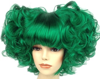 RAVE Anime Cosplay Costume Mardi Gras Wig by Funtasy Wigs - Dark Green