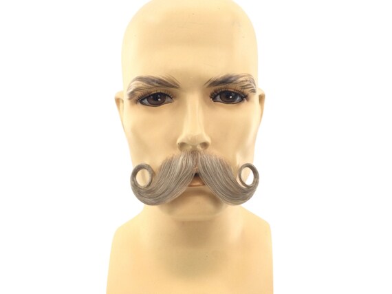 NEW! Theatrical Quality Human Hair Premium Handlebar Mustache - Med. Blond 24