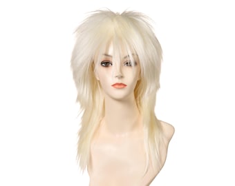 Peluca de disfraz de Halloween estilo punk rock de los años 80 de Funtasy Wigs - 613A