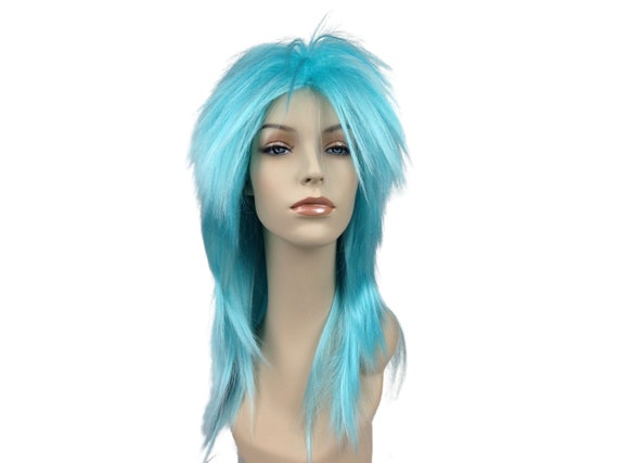 1980's PUNK ROCK Theatrical Halloween Costume Wig by Funtasy Wigs - L Blue