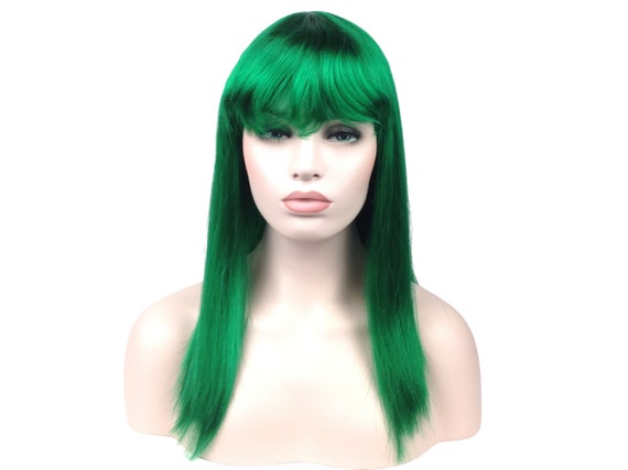 CLASSIC LONG BOB Anime Cosplay Halloween Costume Wig by Funtasy Wigs Emerald Green
