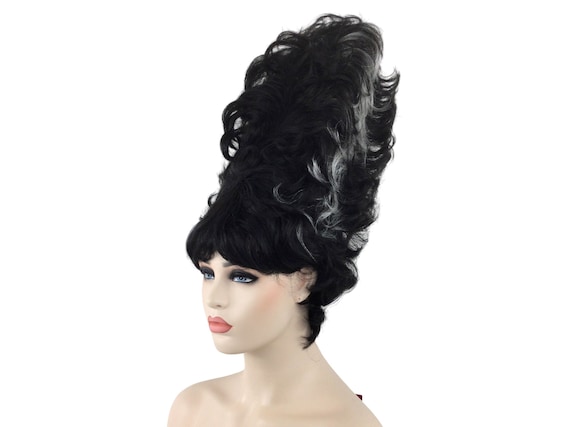 Scary Frankenstein Bride Character Halloween Costume Beehive Wig by Funtasy Wigs