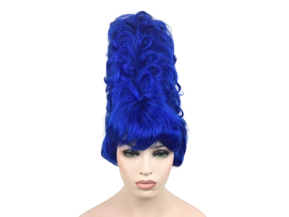 Deluxe Character Cosplay Theatrical Premium Beehive Wig by Funtasy Wigs - Dark Blue