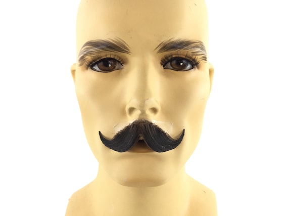 NEW! Theatrical Quality Premium Handle Bar Mustache - Brown