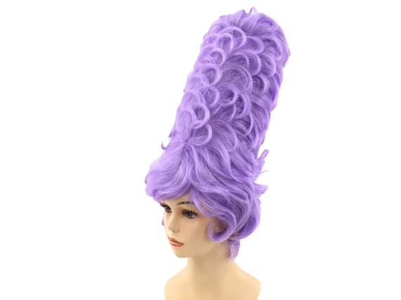 1950's HighTop BEEHIVE Theatrical Halloween Costume Cosplay Anime Wig - Purple