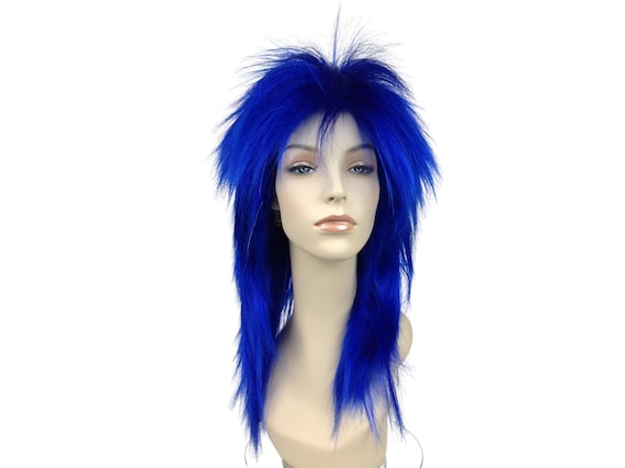 1980's PUNK ROCK Theatrical Halloween Costume Wig by Funtasy Wigs - Royal Blue