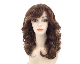 1980's DISCO QUEEN Feathery Theatrical Halloween Costume Wig - H27/33