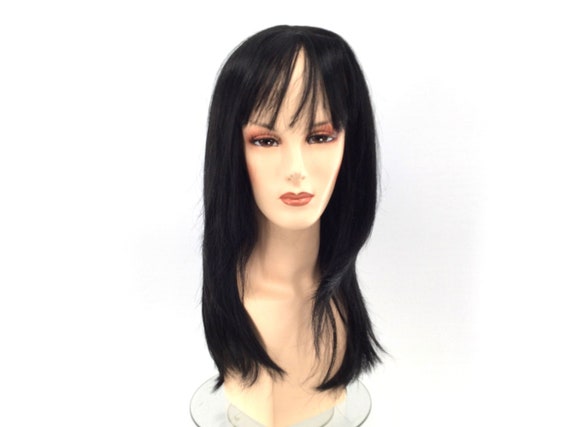 Stylish Layered Fashion Theatrical Wig w/ Bangs by Funtasy Wigs - Ally Black