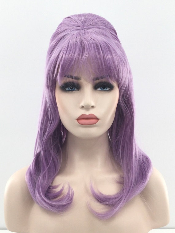 1960 s Classic Long BEEHIVE Wig Theatrical Costume Wig by Funtasy Wigs Purple Etsy UK