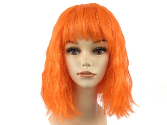 Space Girl Lee Loo Cosplay Character Orange Theatrical Halloween Costume Wig by Funtasy Wigs